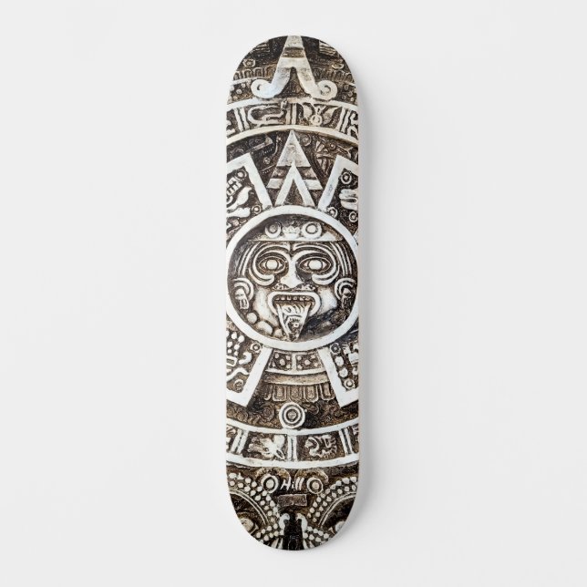 Skateboard Pierres sculptées Maya Aztec Calendrier Sun mésoam (Recto)