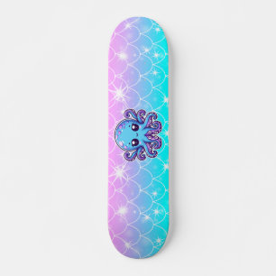 Skateboard Pieuvre bleue mignonne