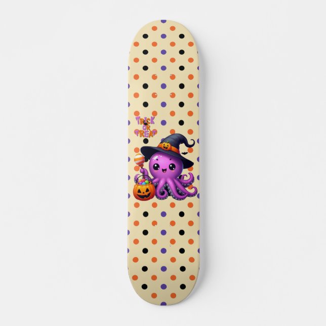 Skateboard Pieuvre Halloween Trick or Treat  (Devant)