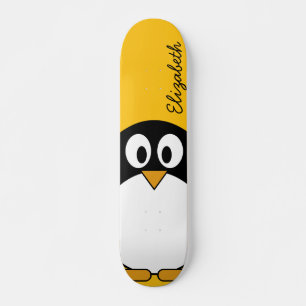 Skateboard Pingouin mignon et moderne de bande dessinée