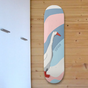 Skateboard Pink doux et bleu mou Blanc Coureur Canard Nom des