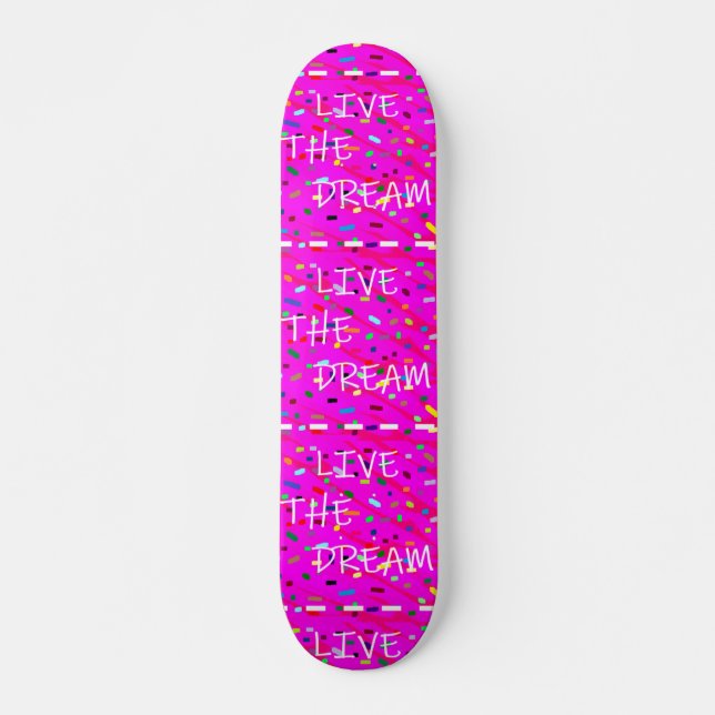 Skateboard Pink live le design de texte de rêve (Devant)