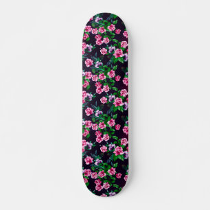 SKATEBOARD PINK ROSES SKATEBOT FLORAL