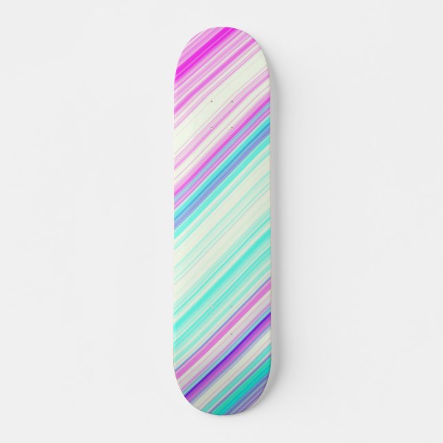 Skateboard Pink Turquoise violet tendance Motif de bande (Devant)