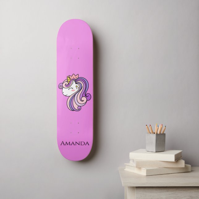 Skateboard Pink unicorn (Art mural)