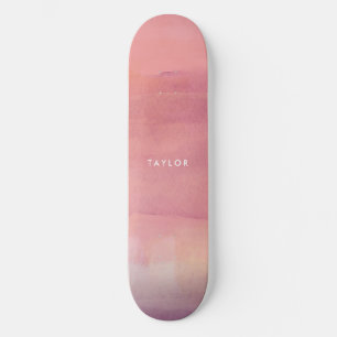 Skateboard Pink Watercolor Ombre Nom