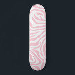 Skateboard Pink Zebra Stripes Wild Animal Print Zebra Pattern<br><div class="desc">Zebra Print - baby pink and white pattern - wild animal print.</div>