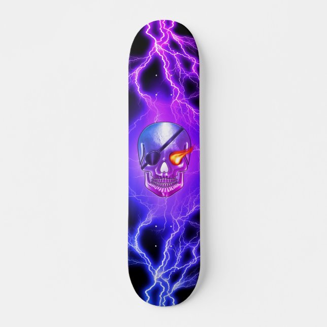 Skateboard Pirate de crâne - Correctif oeil (Devant)
