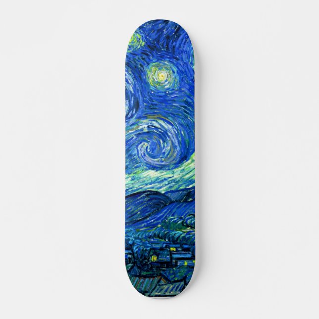 Skateboard Pix-Dezines van gogh nuit étoilée (Devant)