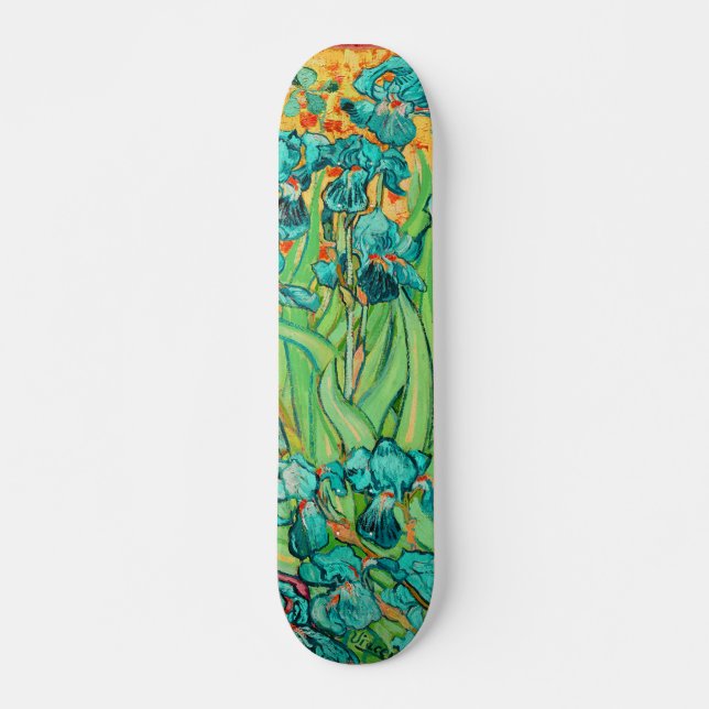Skateboard PixDezines van gogh irises violettes (Devant)