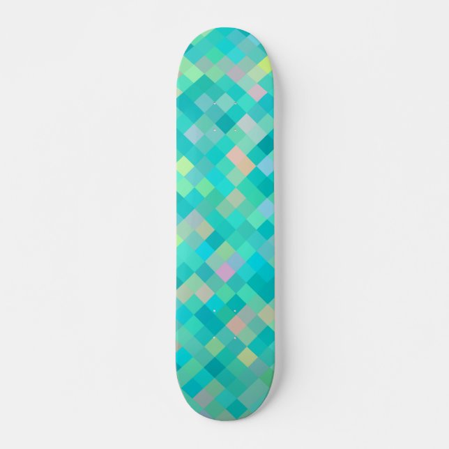 Skateboard Pixel Art Multicolor Motif (Devant)