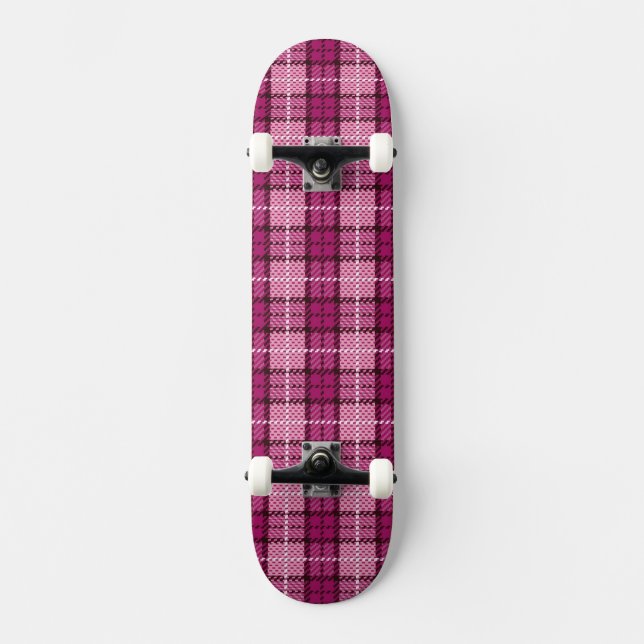 Skateboard Pixel Plaid_Magenta-Black (Recto)