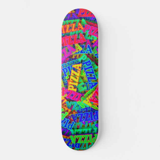 Skateboard Pizza Arc-en-ciel Néon (Recto)