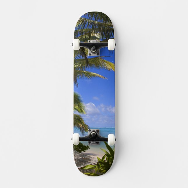 Skateboard Plage bordée de palmiers Îles Cook 2 (Recto)