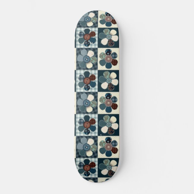 Skateboard Plaid Floral Gingham Patch Style (Recto)