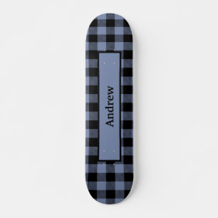 Skateboard Plaid noir et bleu, Plaid de bison, bûcheron