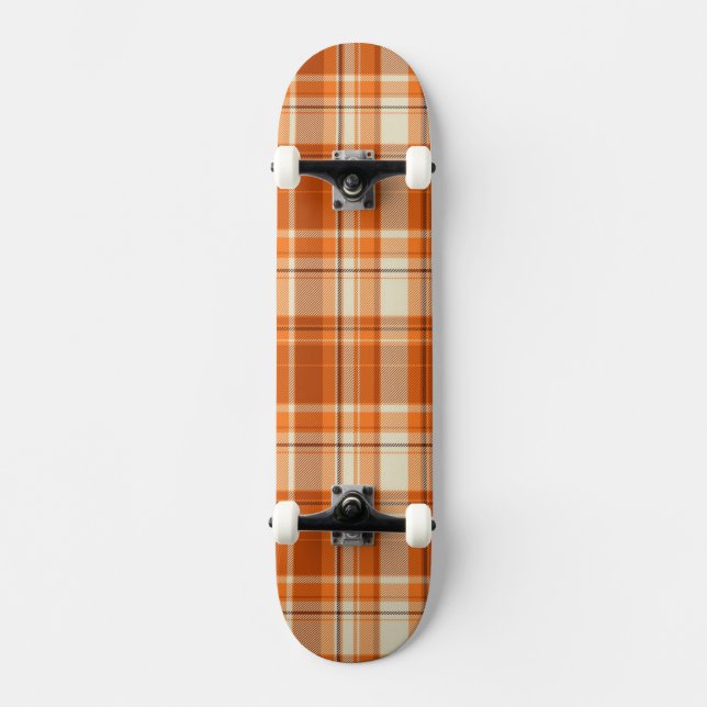 Skateboard Plaid orange (Recto)