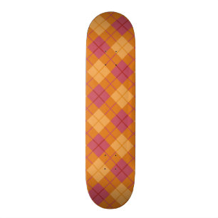 Skateboard Plaid polarisé dans l'orange et le rose
