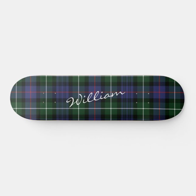 Skateboard Plaid Purple Green Tartan McKenzie Personnalisé (Horz)