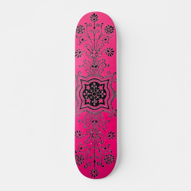Skateboard Plan Foral Rose Patinage (Devant)