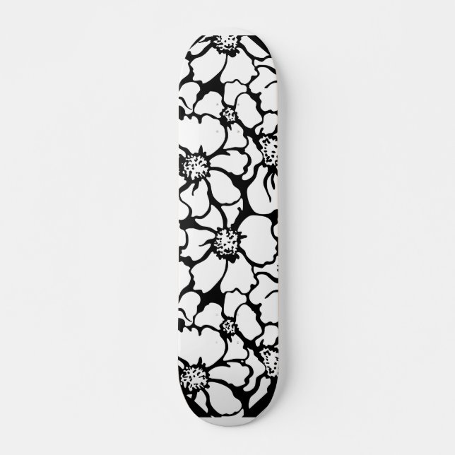 Skateboard planche à motif de fleurs (Devant)