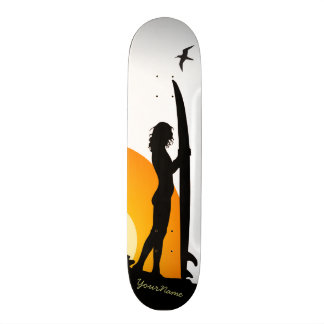 Skateboard planche à roulettes 2 de plage de coucher du