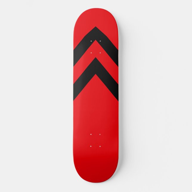 Skateboard Planche à roulettes à chevrons rouges et noirs (Recto)
