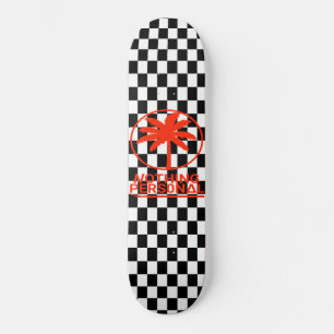 Skateboard Planche à roulettes à damier noir et blanc