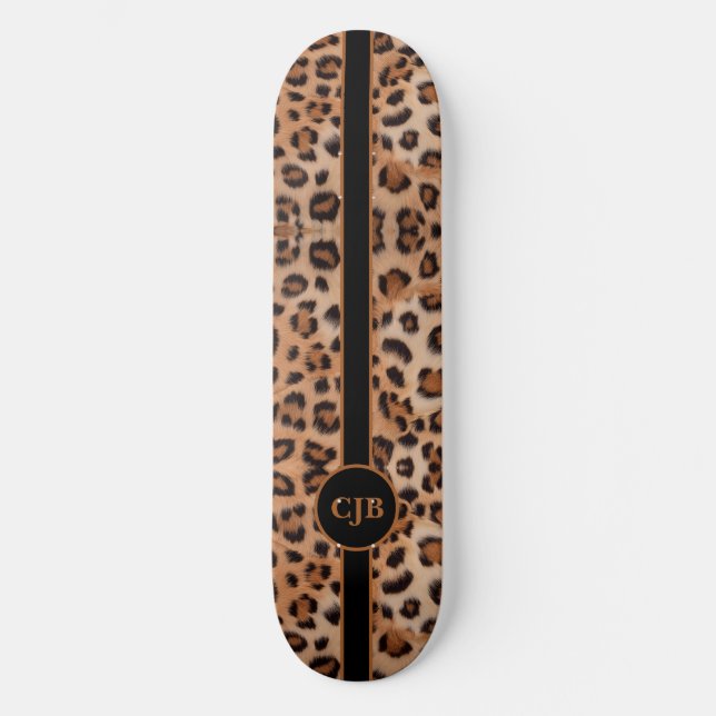 Skateboard Planche à roulettes à motif de léopard audacieux e (Recto)