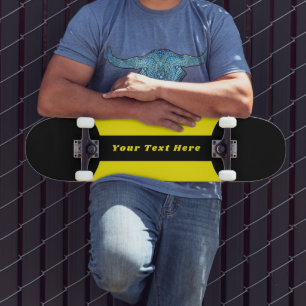 Skateboard Planche à roulettes à texte personnalisé en noir a