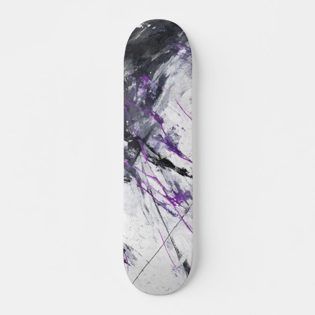 Skateboard Planche à roulettes abstraite en marbre violet éle (Devant)