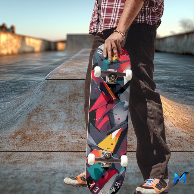 Skateboard Planche à roulettes abstraite géométrique - Art mo (Créateur téléchargé)