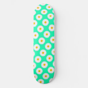 Skateboard Planche à roulettes aqua à motif de fleur de margu