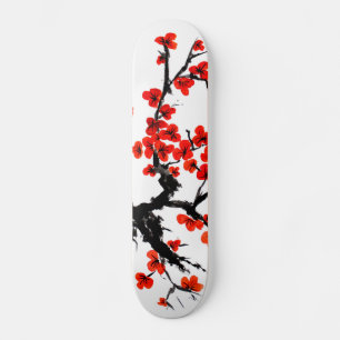 Skateboard Planche à roulettes aquarelle Fleurs d'Orange