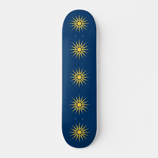 Skateboard Planche à roulettes avec drapeau de Macédoine, Grè (Devant)