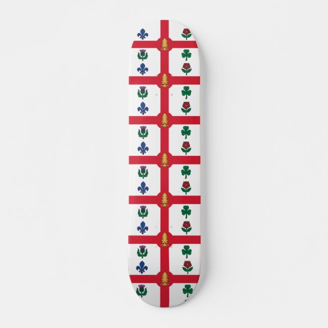 Skateboard Planche à roulettes avec drapeau de Montréal, Cana (Devant)