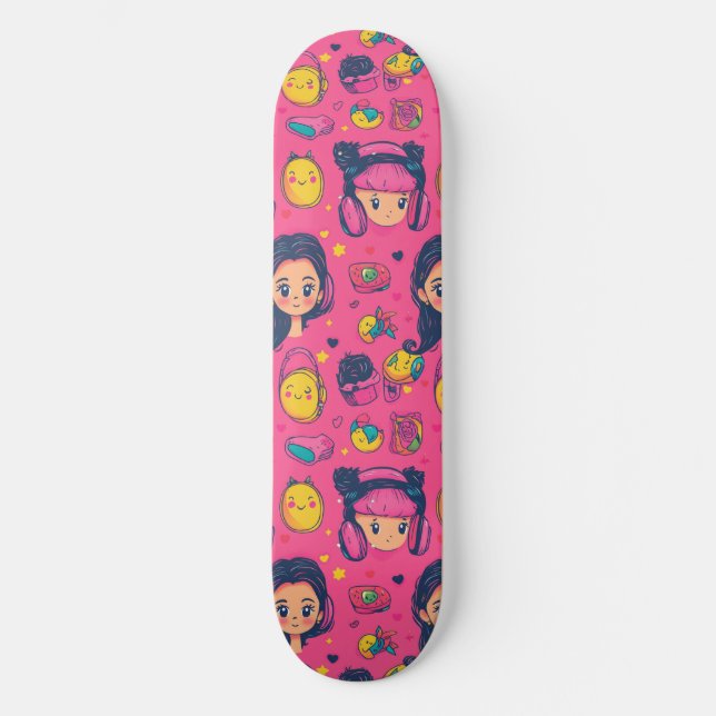 Skateboard Planche à roulettes avec motif d'anime japonais mi (Recto)