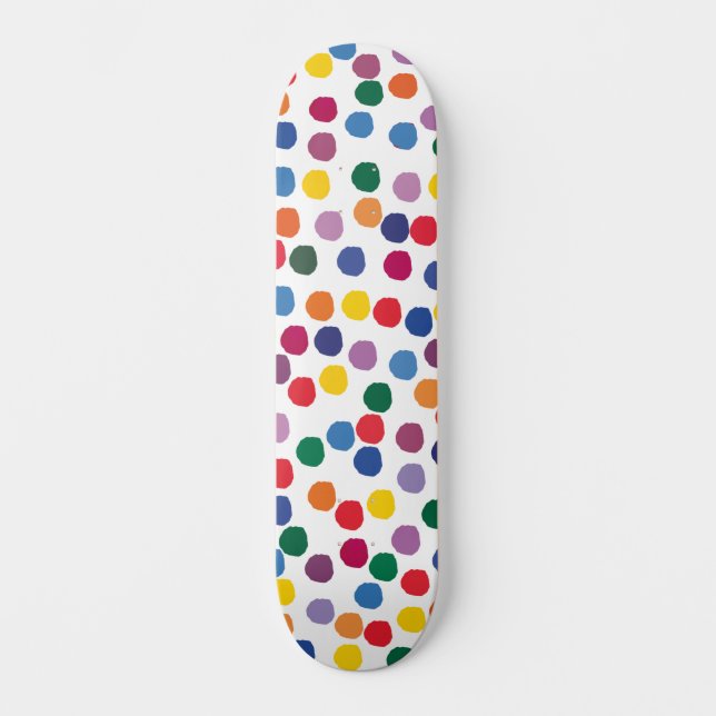 Skateboard Planche à roulettes avec points colorés (Recto)