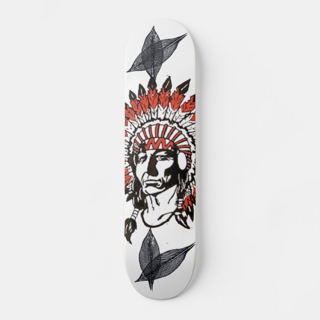 Skateboard Planche à roulettes Big Chief Feather Design (Recto)