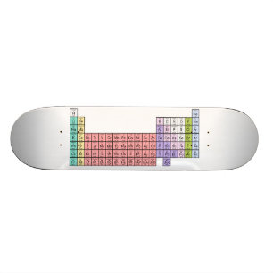 Skateboard Planche à roulettes blanche de Tableau périodiqu