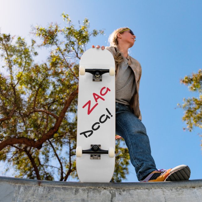 Skateboard Planche à roulettes blanche Edgy Zag Dog (Extérieur 1)