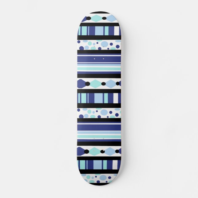 Skateboard Planche à roulettes bleue de bonheur (Recto)