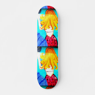 Skateboard planche à roulettes blonde de sirène