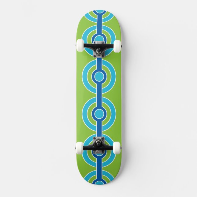Skateboard Planche à roulettes Blue / Green Circles (Recto)