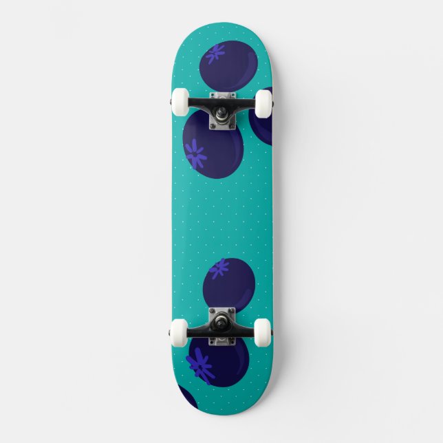 Skateboard Planche à roulettes Blueberry Pop – Motif minimal  (Recto)