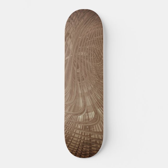 Skateboard planche à roulettes Brown Waves Abstraites (Recto)