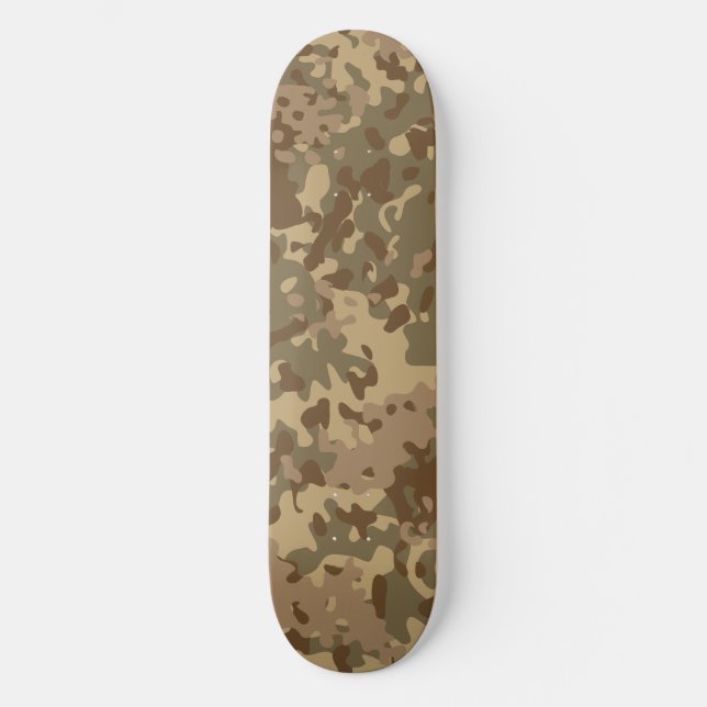 Skateboard Planche à roulettes Camo Marron Beige Vert (Recto)
