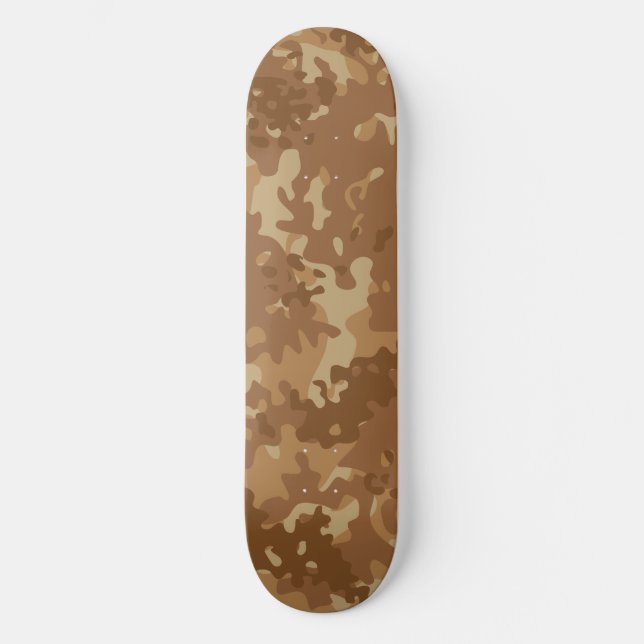 Skateboard Planche à roulettes camouflage marron beige désert (Recto)