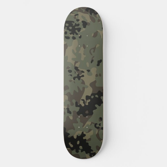 Skateboard Planche à roulettes Camouflage Vert Noir Marron (Recto)