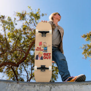 Skateboard Planche à roulettes cartonnée rouge